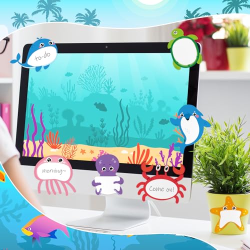 Yinder 24 Pads Kids Sticky Notes, Ocean Animal Cartoon Memo Pads - color: Multicolor, size: Ocean Animals