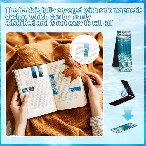 96Pack Magnetic Bookmarks for Reading,Women Men Teacher Book Lovers Gifts - style: Sea