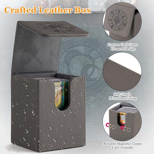 Arkeiliy MTG Deck Box 110+ Storage Sleeved Cards for Magic Commander - color: Grey