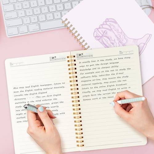 CNhoqc Black Spiral Journal Notebook, 4 Sets A5, Ballpoint Pen Organza Bag - color: 8-Pcs Purple Bow
