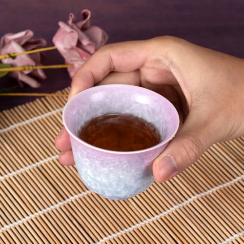 KAMMAK Japanese Tea Cups, 3.4 Oz Small Handmade Ceramic Teacups, Set of 2 - style: GN03