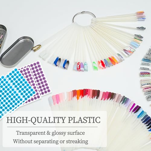 BQAN Nail Swatch Sticks 200 Pcs Natural with Ring & Number Stickers - color: Natural-200pcs