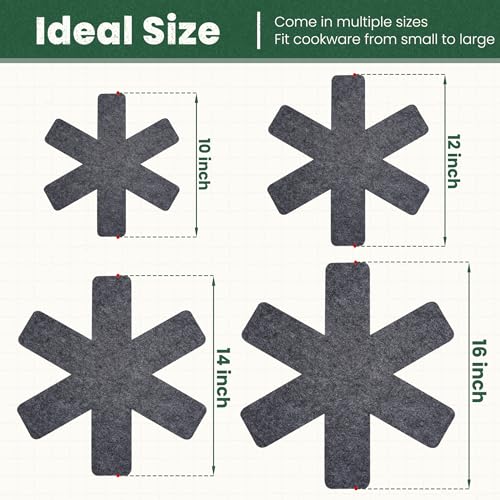 Pot and Pan Protectors, Set of 12 and 4 Different Sizes