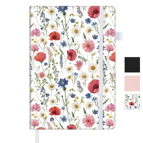 Thboxes 160 Pages A5 Lined Journal Notebook, Hardcover Writing Pad, Floral - color: Floral
