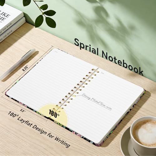 Lined Spiral Journal Notebook for Work A5, 160 Pages, Flower Garden - color: Flower 1