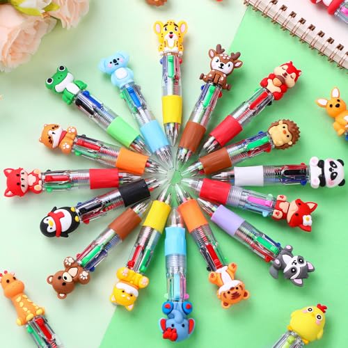 36PCS Mini Animal Pens Multicolor 4-in-1 Bulk Cute Pens for Party Favors - style: Cute Animals-36pcs