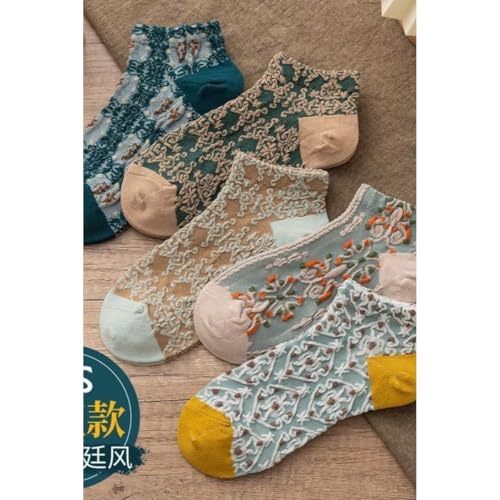 Lavish Lavender Argyle Frill Socks for Women, Dress Socks - color: 5pair-nx2-short