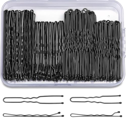 200 Pcs Bobby Pins U Shaped Hair Pins Kit for Women, Black - color: Black