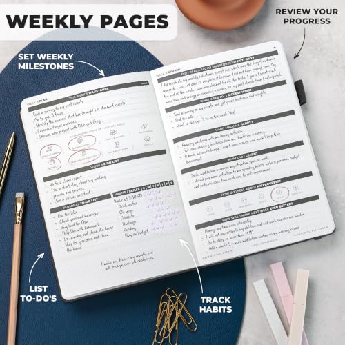 Clever Fox 13-week Ultimate Achiever's Daily Goal Planner, Black - color: Onyx Black