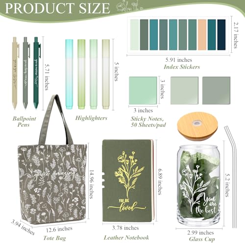 14 Pcs Inspirational Journal Kit for Women, Green - color: green