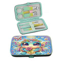 F-CANLAN Winged Turtle Butterfly Diamond Art Manicure Kit Nail Storage Case - color: Blue