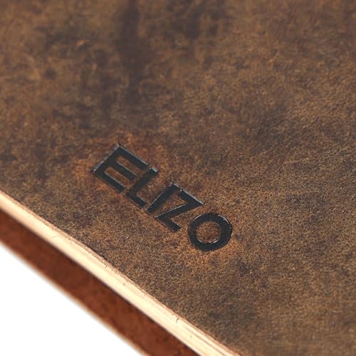 ELIZO Leather Journal Notebook Leather Bound Journal for Men Lined Writing Journals for Women, Small Travel Journal Diary (5x7) - size: 5X7 (Strap Closure)