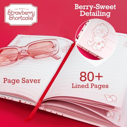 Strawberry Shortcake Red Foil Hardcover Journal, Lined Notebook with Ribbon Bookmark, 5.75 x 8.5 Inches, 87 Pages - color: Strawberry Shortcake Red Foil