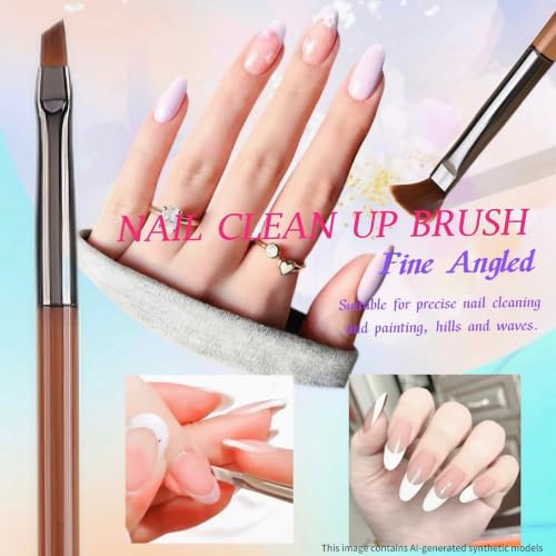 8Pcs Nail Art Brushes Set, 5 Art Liners & 3 Multi Shape Gel Builder Brushes - color: Black