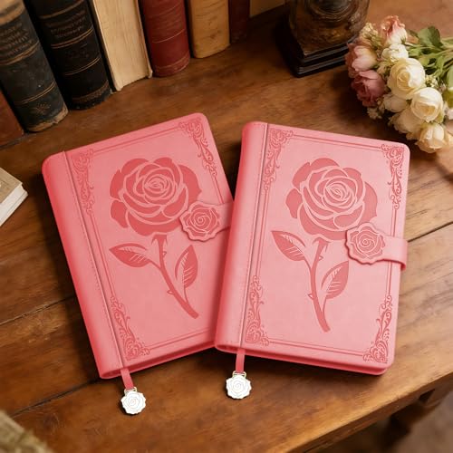 Aocii leather Journal for Women, A5 lined Daily Journals Notebook - color: Pink