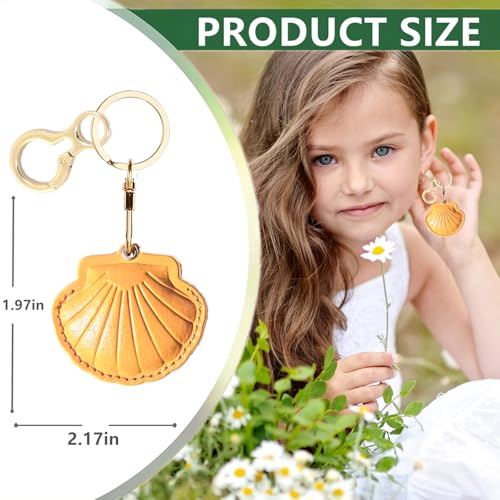 Leather Keychain holder Protective Case Compatible with Apple AirTag - color: Yellow