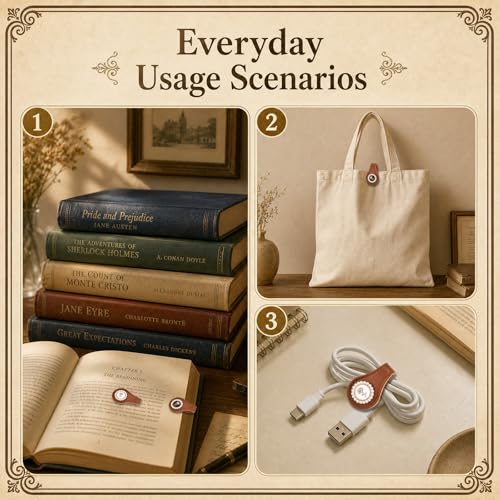 Vintage Magnetic Leather Bookmarks - 2 Pcs Rose Book Mark Gifts PU Magnet Page Marker Clips for Reading Women Girls Kids Lovers Bookish Students Teachers School Office Birthday Accessories - style: Rose