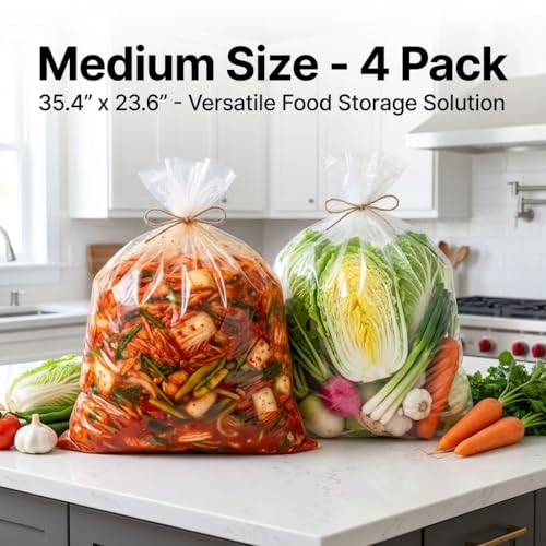 BENEPISYO Odor Proof Kimchi Fermentation Bags Medium, 4 Pack 김장백 중 4매 - size: Medium (23.6 x 35.4 in)