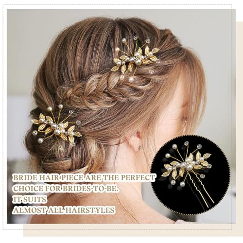 Sliver Brides Hair Vine Headband Head Pieces for Women - color: Gold