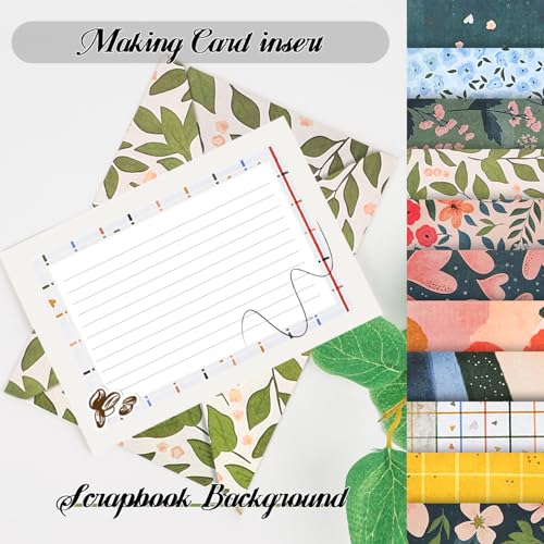24Pcs 6×6 Scrapbook Paper Pad Decorative Decoupage Paper Pink Yellow Floral Pattern Pack Scrapbook Supplies For DIY Photo Album Decor Art Junk Journal Supplies,Card Making Scrapbooking Craft