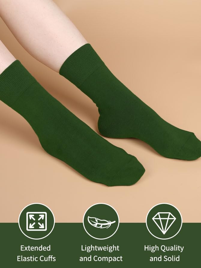 FGZ Women's Crew Socks 5 Pairs Soft Combed Cotton,Breathable Everyday Casual Socks for Women - color: 06-mix Color06, size: 9-11