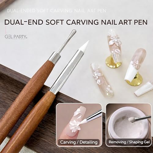GELPARTY Professional Nail Art Tools Kit – 24PCS Nail Brush Set with Liner Brushes, Dotting Pens, Acrylic Gel Brushes, Nail Tape, Tweezers & Brush Holders for DIY Nail Design & Salon Use