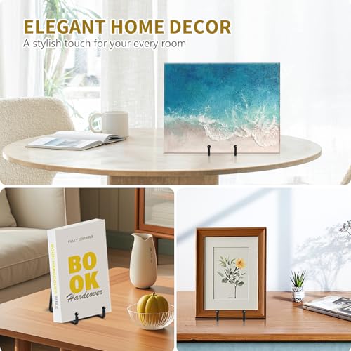 Plate Holder Easel Display Stand - 6 inch Metal Plate Stands for Display - Tabletop Picture Stand - Black Iron Easels for Display Pictures | Photo Frames | Book | Decorative Plates | Plaque - 4 Pack - size: 6 inch (4 pack)