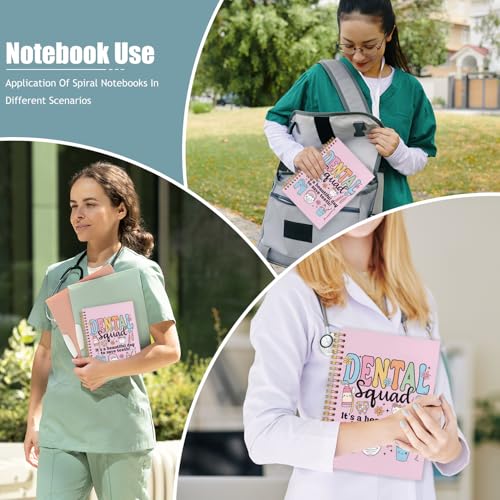 Dental Dentist Gifts Notebook, Dental Assistant Graduation Gifts Journal, Pink Dental Squad Spiral Notebook Journal for Note Taking, Dentist Office Supplies, 5.5x8.3 Inch - color: debtal squad