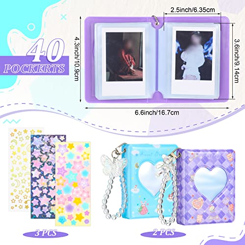Pajean 2 Pack Photocard Binder, 3 Inch Mini Photo Album, Sweet Style - style: Sweet Style