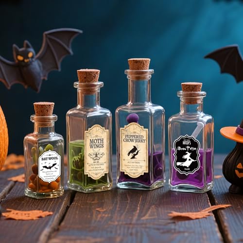 100 Pcs Apothecary Bottle Labels Stickers, Halloween Potion Decals - style: Halloween Apothecary