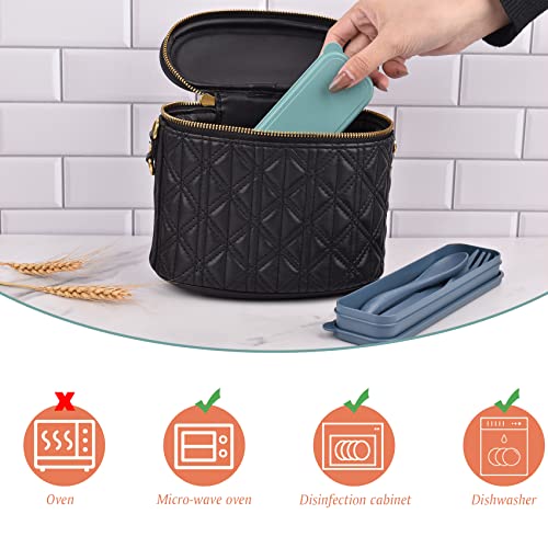 Zoyiancy 2 Sets Reusable Utensil Set with Case, Green, Blue Travel Utensils - color: Green, Blue