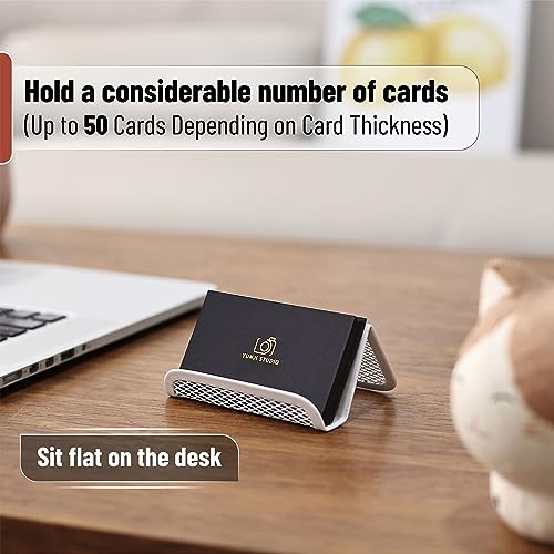 Mr. Pen- Metal Mesh Business Card Holders, 3 Pack, White - color: White