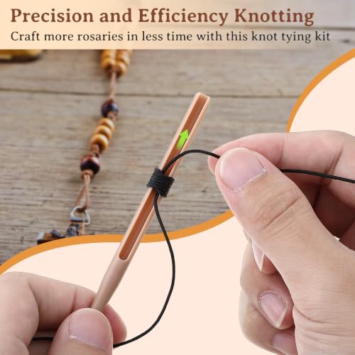 2 Pack Rosary Cord Knotting Tool, Dual Head,Brown and Black - color: Brown and Black