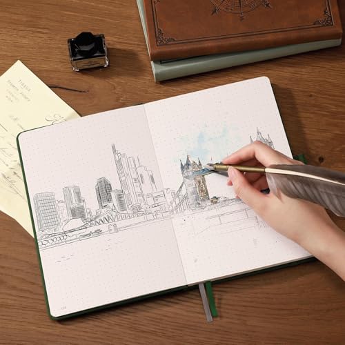 AHGXG Dotted Journal Notebook, 192 Pages, A5 Medium Size (5.7'' x 8.3'') - color: Black