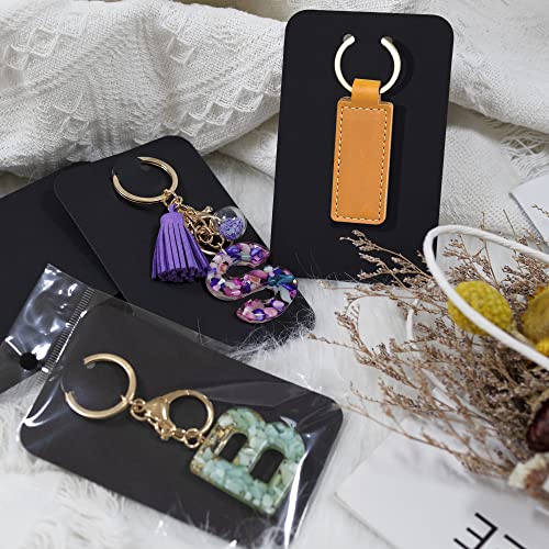 Temlum 3''x4.7'' Keychain Display Cards with Self-Sealing Bags, Black 100p - color: Black