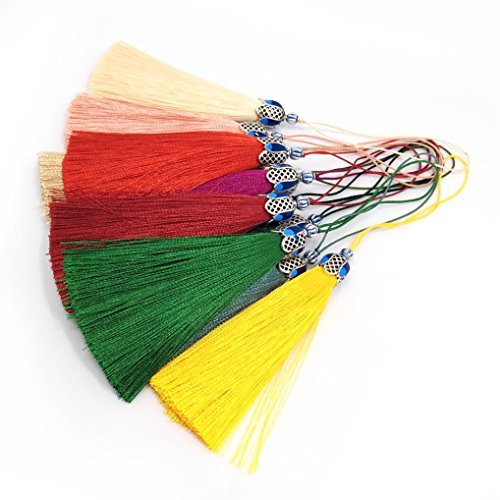 10Pcs Handmade Tiny Soft Tassels Long Tassels,Colorful Tassels, Earring Tassels Assorted Colors Randomly (32) - color: 32