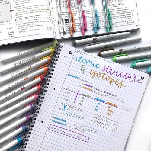 Zebra Pen Mildliner Double-Ended Highlighter Marker Set, Broad and Fine Point Tips, No Bleed, Ideal for Bible Highlighting Journaling, School and Office Supplies, 18 Assorted Colors, Pack of 18