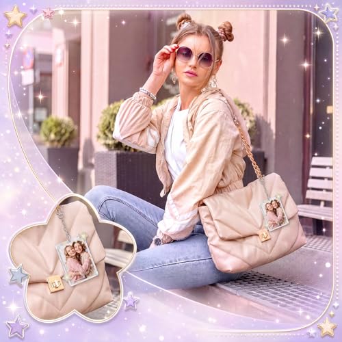 Geyoga 12 Star Photocard Holder with Metal Chain Transparent Y2K Charm 3" - style: Star