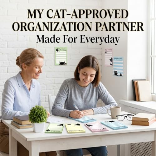 4 Pads Cute Cat Sticky Notes 4x6 Funny Animal Post it Notes Notepads - color: Cute Cat