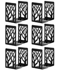 Metal Bookends Black 6 Pair - Heavy Duty Book Stoppers for Shelves - Decorative Book Ends - size: Black-6 Pair