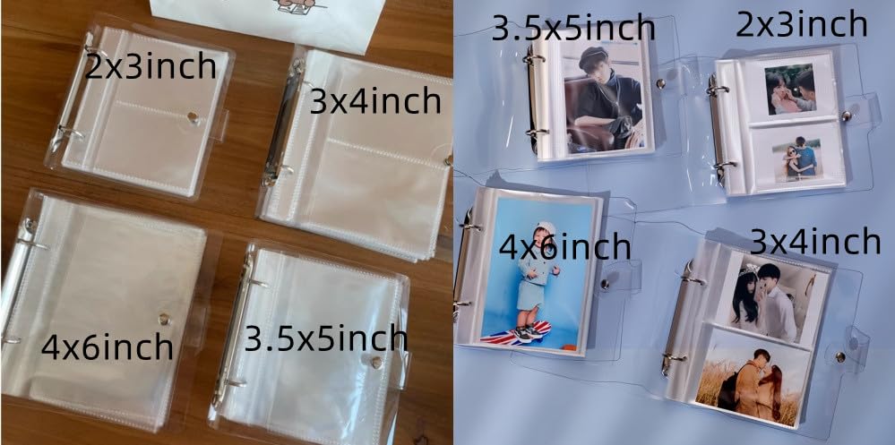 2x3 Plastic Small Photo Albums with Refillable Sleeve 50 Page 200 Pictures - color: Clean, size: 2.5x3.5"