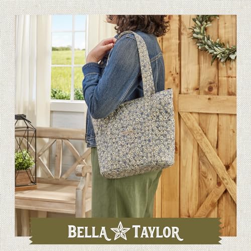 Bella Taylor Stride Tote, Quilted Shoulder Bag for Women - color: Khaki Floral