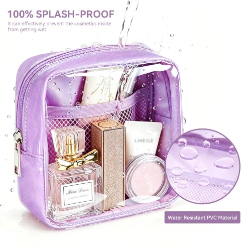 WLLWOO Clear Makeup Bag Mini Cosmetic Pouch Travel Toiletry Organizer - color: 1pcs-Mini-Purple