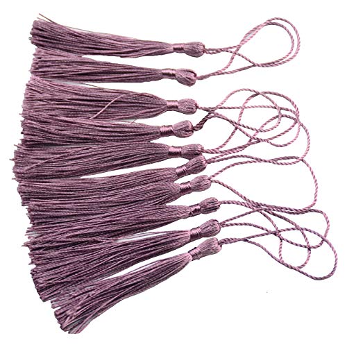 100Pcs 5 Inch Silky Bookmark Tassels for Jewelry, Souvenir(45 Purple) - color: #45