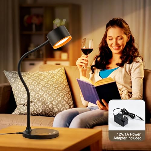 LiFMIRA Desk lamp with 2 USB Charging Ports, Touch Control Desk Light Black - color: Black