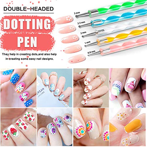 38pcs Nail Art Kit, Nail Design Tools Nail Art Brushes Set for DIY