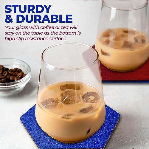 A&A Wonders Premium Felt Coasters for Drink, Absorbent Felt Protects Furniture, Table, Anti Slip, Absorbent, Suitable for Drinks & All Table Types (Wine Red/Royal Blue, Hexagon 6 Pack) - color: Wine Red/Royal Blue, size: Hexagon 6 Pack