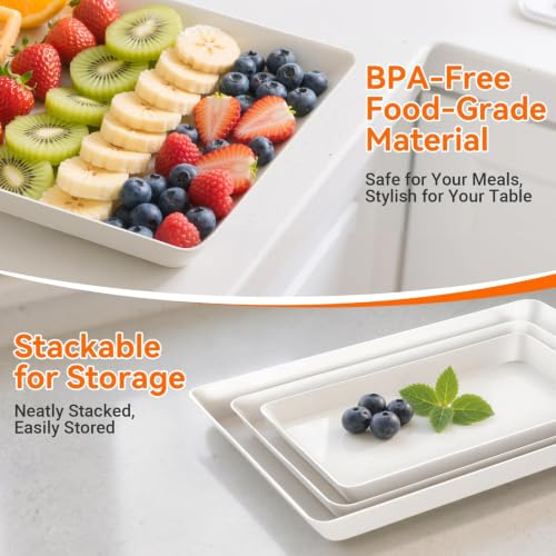 6-Pack Serving Tray in 3 Sizes, Serving Platter, Trays for Serving Food