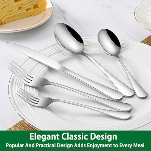 Dinner Spoon Set,8-Piece 7.3 Inch Soup Spoons,Premium Food Grade Stainless Steel Table Spoon,Durable Metal Tablespoon,Dishwasher Safe Silverware Spoons - size: 8-Piece(Silver)