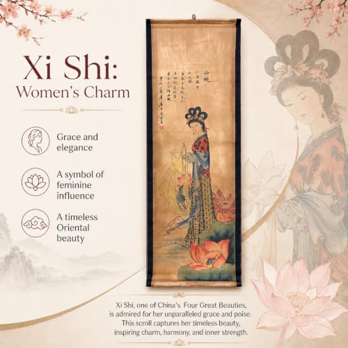 Wall Art Poster Prints Painting Paper Scroll Decor Chinese Beauty Lady - color: A1